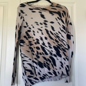 FATE leopard print distressed sweater
